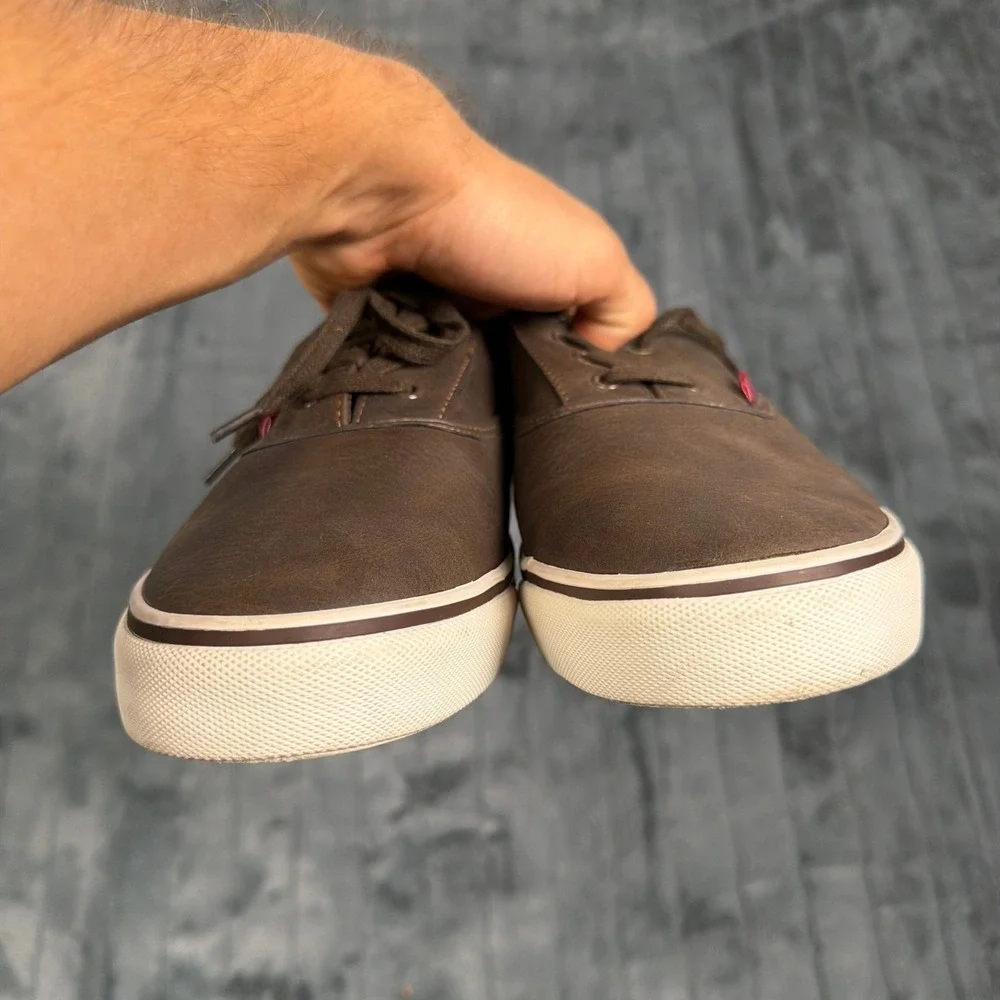 Levis Mens Turner Waxed Low Top Sneakers Brown Casual Shoes 51921409B Size 10